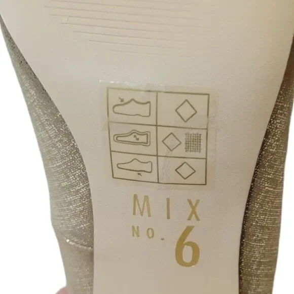 Mix No. 6 Lill Gold Shimmer Pointed Toe High Heel Pumps - Picture 6 of 7